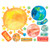 Wallies Wall Decals, Solar System Wall Stickers, Includes 2 Sheets