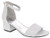 LONDON FOG Women s Nikki Low Two Piece Block Heel Dress Shoe Ladies Ankle Strap Pump Sandal Silver 9