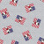 Snoopy As Joe Cool Light Grey Patriotic Premium Quality 100 percent  Cotton Sold by The Yard.