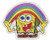 Spongebob Cartoon Character Rainbow Embroidered 3 inch Tall Iron on Patch