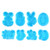 Easter Cookie Cutters Bunny Easter Eggs Plastic Biscuit Press Stamp Molds Spring Mini Cake Decor DIY Baking Tools -Blue 8pcs-