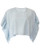 BCBGeneration Women s Ruffled Sleeve Rectangle Top  Light Wash  SM -US 4-
