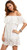 Floerns Women s Off Shoulder Ruffle Loose Tunic Shift Dress White L