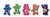 Care Bears Embroidered 2 1 2 inch Tall Iron on Patch Set of 5