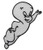 Casper The Friendly Ghost Flying 3 inch Wide Embroidered Patch