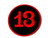 TH Lucky Number 13 Thirteen Black Red Biker Rider Motorcycle Applique Embroidered Sew on Iron on Patch for Backpacks Jeans Jackets Clothing etc.