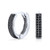Black 2 Row Cubic Zirconia CZ Micro Pave Kpop Huggie Hoop Earrings For Women For Men 925 Sterling Silver