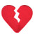 Broken Heart Patch Love Sad Embroidered Iron On Red