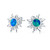 Created Blue Opal Beach Sun Burst Stud Earrings For Women In 925 Sterling Silver October Birthstone