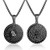 Stainless Steel Pendant Necklace for Boys Girls Women Men Hands Coin Medal Pendant 24 inchChain Black