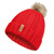 SAMZX Womens Winter Hat Thick Cable Knit Beanie for Women with Faux Fur Pom Pom Hat Red