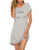 EISHOPEER Women s Nightgown Short Sleeve Nightshirts Cute Cat Sleep Shirt Cotton Night Shirt Pajama Dress Grey S