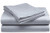 Crystal Trading 4-Piece Bed Sheet Set - Dobby Stripe - 100 percent  Cotton Sateen - 400 Thread Count -Silver  King-