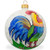 BestPysanky Colorful Rooster Glass Ball Christmas Ornament 3.25 Inches