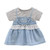 Toddler Baby Kids Girls Striped Denim Patchwork Princess Dress Clothes