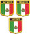 3 Pack Set of Mexico Shield Flag Patches  Mexican Embroidered Iron On or Sew On Country Flag Patch Emblems