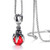 Mens Stainless Steel Pendant Necklace Dragon Claw Glass Bead Pendant with 24 Inches Chain  Red