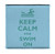 Keep Calm AND SWIM SWIMMER ON - Iron on 4x4 inch Embroidered Edge Patch Applique