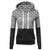 Women Long Sleeve Leopard Patchwork Hooded Sweatshirt Drawstring Pockets Pullover Tops Gray