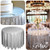 TRLYC 90" Round Sparkly silver Sequin Table Cloth Sequin Table Cloth,Cake Sequin Tablecloths, Sequin Linens for Wedding