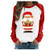 Women Christmas Crewneck Sweatshirt Patchwork Santa Graphic Tees Loose Fit Casual Long Sleeve Pullovers Blouses Tops White
