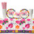 Butterfly Garden Birthday Party Supplies Pack for 16 Guests: Straws, Dessert Plates, Beverage Napkins, Table Cover, and Cups
