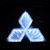 3D Car Tail Logo LED Light Badge Lamp Emblem Sticker Car Decoration Led Logo Light for Mitsubishi -white-