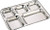 IndiaBigShop Stainless Steel Rectangular Thali Plate  5 compartment Thali  Mess Trays  Kids Lunch and Dinner  Restaurant Steel Plates  Divided Dinner Plate - 13 inch