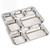 IndiaBigShop Stainless Steel Rectangular Thali Plate  5 compartment Thasli  Mes Trays  Kids Lunch and Dinner  Restaurant Steel Plates  Divided Dinner Plate - Set of 2