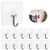 Adhesive Wall Hooks 22lb-Max- Transparent Reusable Seamless Hooks Waterproof and Oilproof Bathroom Kitchen Heavy Duty Self Adhesive Hooks 12 Pack-Hushtong