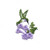 Purple Flower and Hummingbird Facing Right Iron on Embroidered Applique Patch