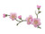 Cherry Blossom - Pink Flowers - Green Stem - Left - Iron on Applique - Embroidered Patch