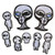 Czorange 8pcs Alien Applique Embroidered Iron On Sew On Patch