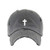Cross Vintage Baseball Cap Embroidered Cotton Adjustable Distressed Dad Hat Dark Grey