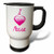 3dRose Pretty Pink Flowery I Love Pitbulls Travel Mug, 14-Ounce, Stainless Steel