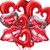 8 Pieces Valentine Day Balloons Set Heart Shape Balloons Lips Foil Balloons Love Foil Balloons Love You Kiss Me Mylar Balloons for Valentine s Day Propose  Marriage Engagement  Romantic Party
