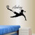 Wall Vinyl Decal Home Decor Art Sticker Custom Personalized Name Girl Woman Player Football Soccer Kicking Ball Sports Kids Bedroom Room Removable Stylish Mural Unique Design 821
