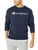 Champion Men s Graphic Powerblend Fleece Crew  Navy Script  Medium