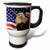 3dRose Bald Eagle and American Flag Travel Mug, 14-Ounce, Stainless Steel