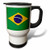 3dRose Brazilian Flag Order and Progress in Brazil Travel Mug, 14-Ounce, Stainless Steel