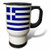 3dRose Greek Flag Travel Mug, 14-Ounce, Stainless Steel