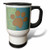 3dRose Rainbow Mustache Pattern on White Aka Multicolored, Stainless Steel Travel Mug, 14-Oz