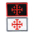 Jerusalem Cross Crusader Embroidered Hook Patch -2pc-
