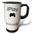 3dRose tm_180064_1 Iplay, Black Lettering on White Background, Picture of Game Controller Travel Mug, 14-Ounce, Stainless Steel