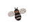 Mini Small - Bee - Brown Black - Iron on Applique Embroidered Patch