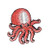 Natural Coral Octopus - Iron on Applique Embroidered Patch