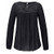 Amober Womens Casual Lace Patchwork Long Sleeve Off Shoulder Tops Chiffon Shirt Black