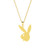 jewelry world Gold Rabbit Necklace Cute Ear Bunny Head Pendant 18 inch Stainless Steel Play Bunny Link Chain Necklaces