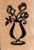 Vase of Roses Wood Mounted Rubber Stamp -B2941-