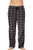 Intimo Men s Microfleece Plaid Lounge Pant  Black  L
